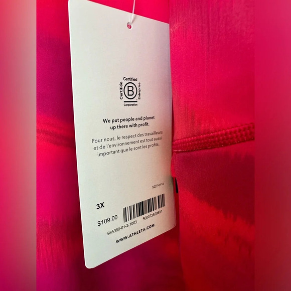 NEW ATHLETA Rainier Printed Pink Athletic‎ Leggings Tight Women's 3X - Picture 6 of 14